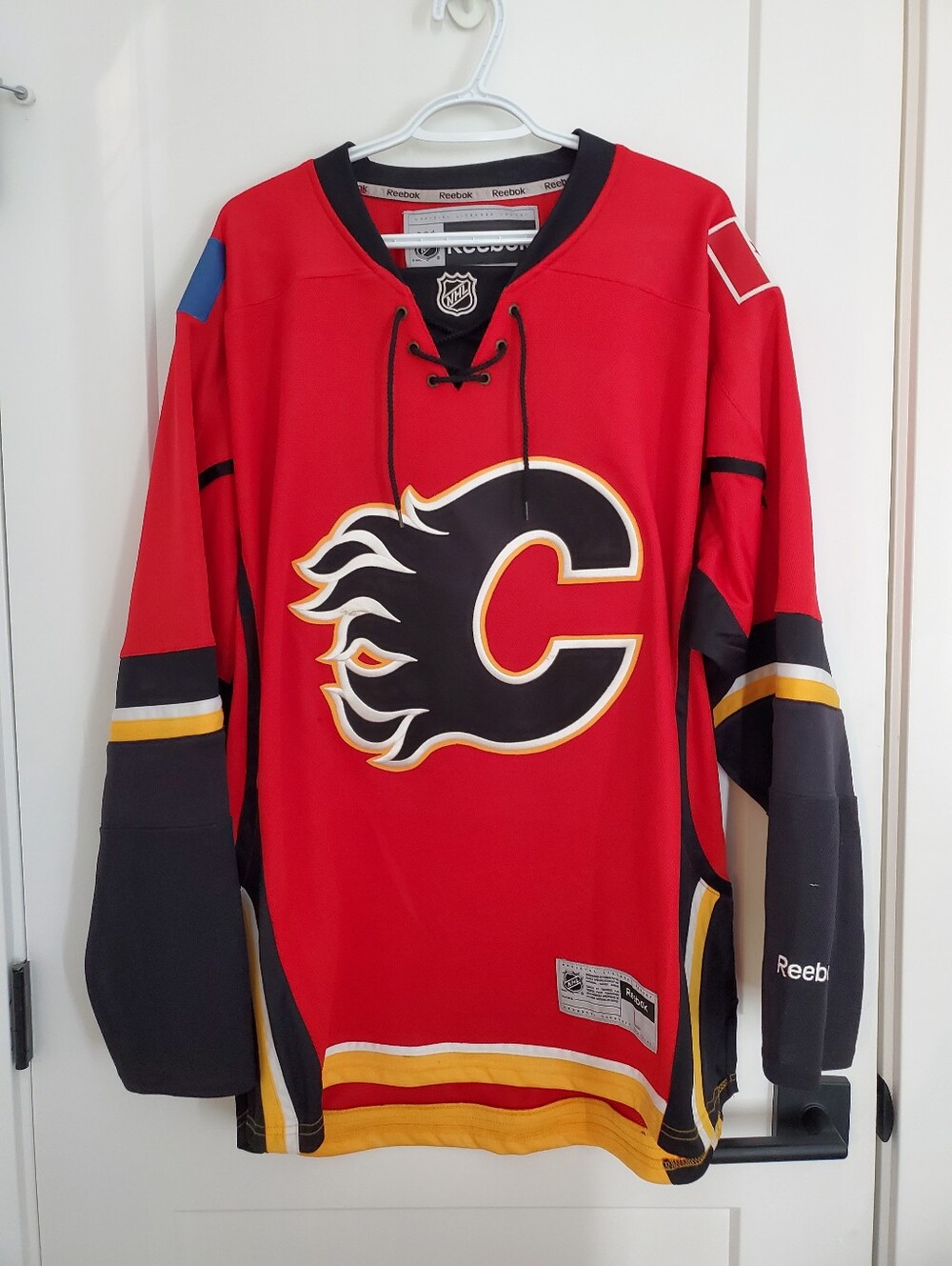 Calgary Flames Reebok Lace Up Jersey